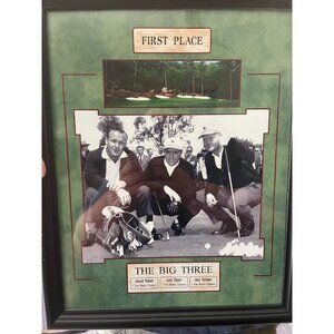 The Big Three Arnold Palmer & Jack Nicklaus & Gary Player Framed 8x10 golf Photo
